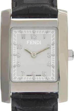 Fendi Pre-owned Orologi Stainless Steel Watch 7000L - Dames - Vintage Horloges - Wit - ONE Size - Leer - Vintage