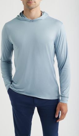 Johnnie-O Talon PREP-FORMANCE Long Sleeve Hooded T-Shirt in Dusty Blue at Nordstrom, Size Xx-Large