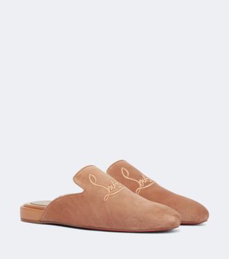 Christian Louboutin Navy Coolito Flat mules