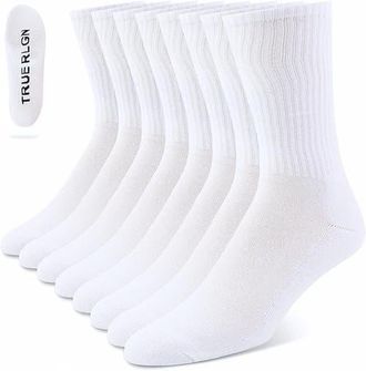 True Religion 8 Pairs Premium Athletic Crew Socks in White at Nordstrom