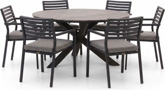 Bellagio la vita attrattiva Bellagio Rumo/Fidenza &oslash;149cm dining tuinset 7-delig stapelbaar