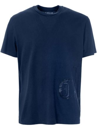 Tシャツ・カットソー JUST CAVALLI Men T-shirt Blue 77OAHT08CJ500 V04 T-Shirt With Logo in Black for Men | Roberto Cavalli®