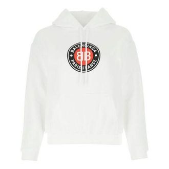 Balenciaga (WMNS) Balenciaga Casual Cotton hooded Long Sleeves Hoodie White 612959TJVD79000