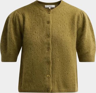 Frame Denim The Bow Cotton-Blend Cropped Cardigan