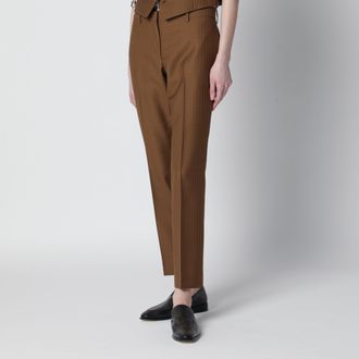 Burberry Brown wool and mohair trousers
