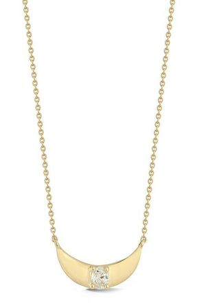 Dana Rebecca Designs Mikaela Estelle Diamond Crescent Pendant Necklace in Yellow Gold at Nordstrom, Size 18