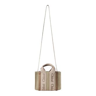 Chlo&eacute; Cross Body Bags, female, Beige, Size: ONE SIZE Mini Woody Tote Bag