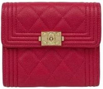 Chanel Pre-owned Vintage Leren Portemonnee - Dames - Vintage Accessoires - Roze - ONE Size - Leer - Vintage