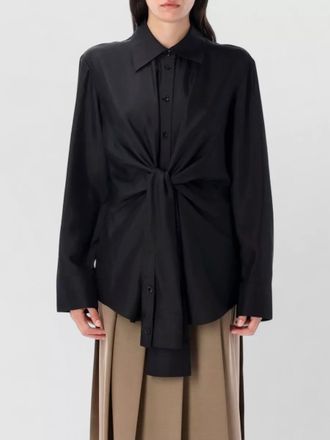 R&oacute;he silk knotted long-sleeve shirt
