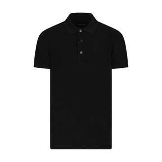 Tom Ford Polo Shirts, male, Black, Size: L Piquet Polo