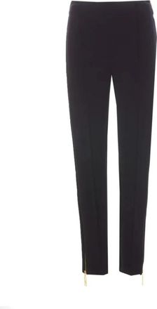 Elisabetta Franchi Slim-fit broek - Dames - Slim Fit Broeken - Zwart - L - Leer - Broeken