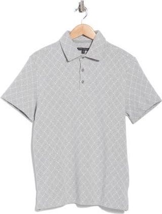 Robert Barakett Santo Geometric Print Cotton Blend Polo in Grey at Nordstrom Rack, Size Xx-Large