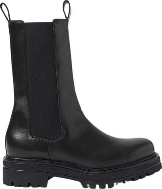Scarosso Chelsea leren laarzen - Dames - Chelseaboots - Zwart - 37 1/2 EU - Leer - Schoenen