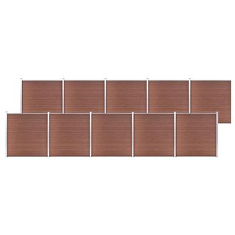 vidaXL Valla De Jard&iacute;n De Wpc Marr&oacute;n 1737x186 Cm Vidaxl
