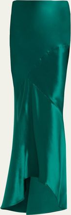 Tom Ford Asymmetric Satin Maxi Skirt With Train