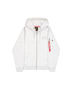 Alpha Industries Hoodie ALPHA INDUSTRIES Backprint Zip Hoodie, Herren, Gr. XXL, grau (pastel grau melange), Obermaterial: 80% Baumwolle, 20% Polyester, regular fit, Sw