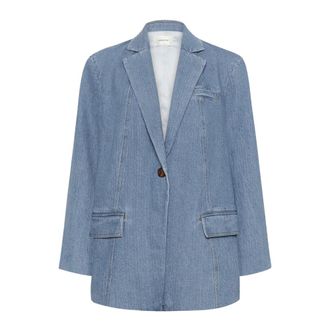 Gestuz Denim Jackets, female, Blue, L, Blue Washed Blazer Jacket