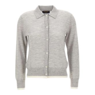 Gran Sasso Truien & Vesten, Dames, Grijs, S, Wol, Merino Wolle Polo