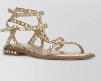Ash strappy flat sandals open toe leather