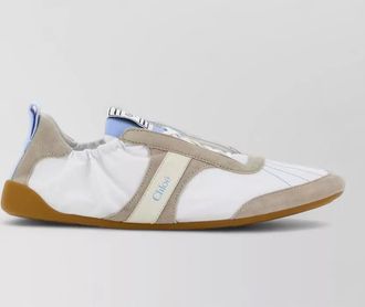 Chlo&eacute; suede and nylon low-top sneakers