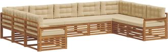 vidaXL Conjunto De Sof&aacute;s De Exterior 9 Uds. Natural Y Beige Vidaxl
