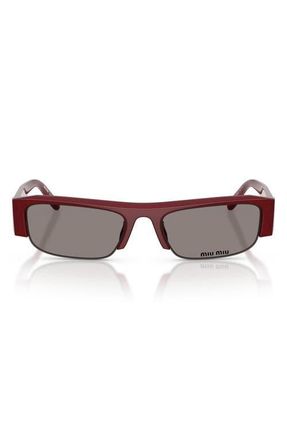 Miu Miu 51mm Gradient Rectangular Sunglasses in Burgundy Opal /Dark Grey at Nordstrom