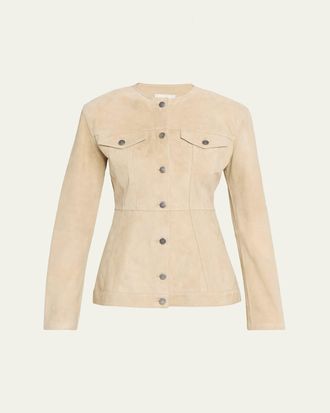 Haikure Temple Paneled Suede Jacket