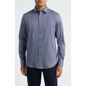 Bugatchi Julian Shaped Fit Button-Up Shirt in Lilac at Nordstrom Rack, Size Xxx-Large