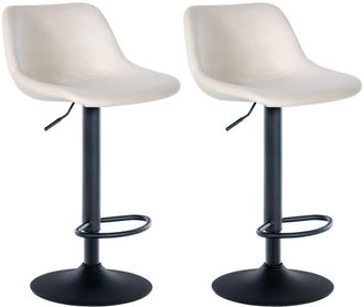 Clp Clp - Set De 2 Taburetes De Bar Loft Crema Terciopelo