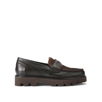 Kurt Geiger Mens Leather Brompton Penny Loafers - Brown - Size UK 9