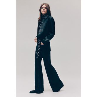 H&M Wide High Waist Jeans in Denim Black at Nordstrom, Size 10
