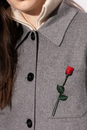 Moschino Brooch With Floral Motif, Womens, Multicolour