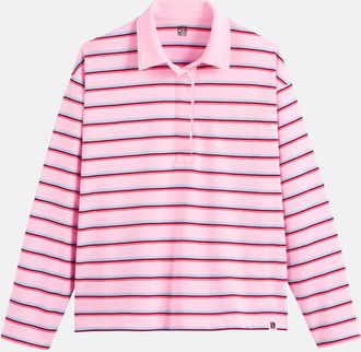 La Redoute Collections Gestreept T-shirt met polokraag, lange mouwen
