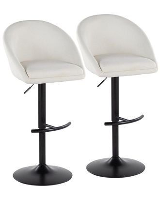 LumiSource LumiSource Set of 2 Matisse Highback Contemporary Adjustable Bar Stools with Footrest