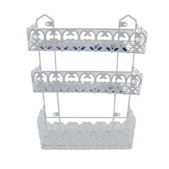 Trade Shop Trade Shop - Portaoggetti Sapone Bagnoschiuma 3 Piani Ripiani Appoggio Bagno Da Parete 52526