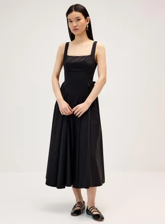 Twik Womens Back bow poplin maxi dress