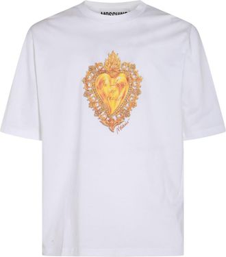 Moschino Mens White Cotton T-shirts And Polos - Size EU 46 (Mens)