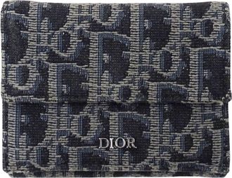 Dior Navy Jacquard Wallet (Tri-Fold) (Pre-Owned)