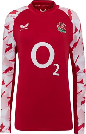 Castore Dames Engeland Rode Rozen Drill Top (Rood/Wit)