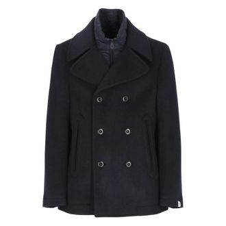 Peuterey Abrigo Cruzado de Lana Acolchado - Coats - Hombre - Azul - L