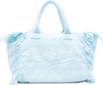 MC2 Saint Barth Colette Terry shopper met franje en logo-reli&euml;f - Blauw