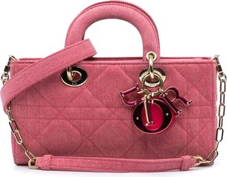 Dior Pre-owned Womens Caro Denim Tote Bag - Rose Gold Textile - One Size