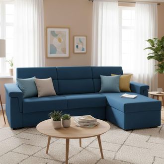 Dmora Dmora - Sof&aacute; Cama Con Pen&iacute;nsula Ganzaria, Sof&aacute; Esquinero Transformable Para Sal&oacute;n, Acolchado, Desenfundable, Calidad 100% Made In Italy, 285x160 H100 