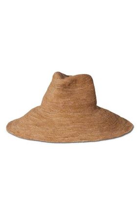 Janessa Leon&eacute; Waverly Wide Brim Packable Straw Hat in Sand at Nordstrom, Size Large