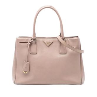 Prada Pre-owned Handbags, female, Beige, Size: ONE SIZE Pre-owned Galleria Satchel