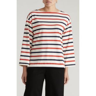 Universal Standard Montauk Breton Stripe Top in Red/white/blue Stripe at Nordstrom, Size Xxx-Large