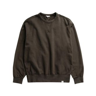 Norse Projects Gilja Geborsteld Diagonaal Katoen Fleece Sweatshirt - Heren - Sweatshirts - Groen - S - Katoen - Hoodies & sweatvesten