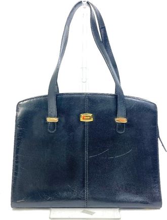 Bally Black Leather Handbag Tote Bag (Pre-Owned)