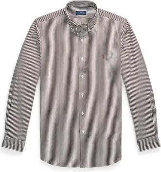 Polo Ralph Lauren Gestreept Overhemd - Heren - Casual Overhemden - Bruin - L - Katoen - Overhemden
