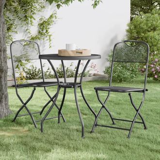 vidaXL Vidaxl - Silla Jard&iacute;n Plegable 2 Uds Antracita Malla Met&aacute;lica Expandida